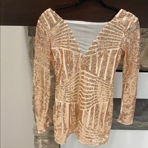 Gold sequin party dress